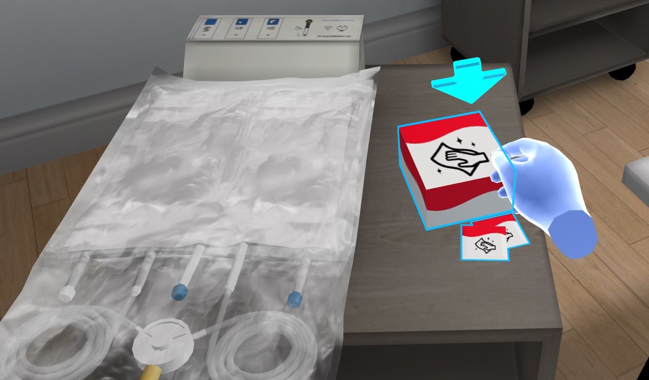 Poche de dialyse péritonéale en réalité virtuelle
