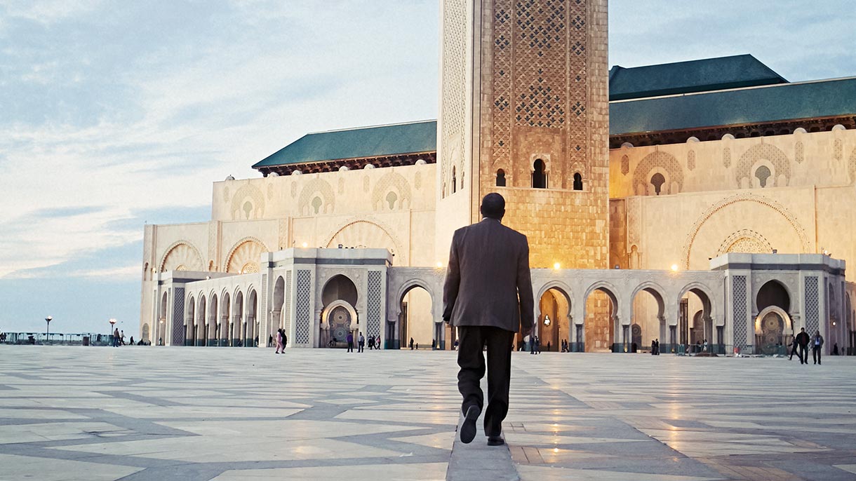 Redouane Belhaimeur se rend à la mosquée Hassan II