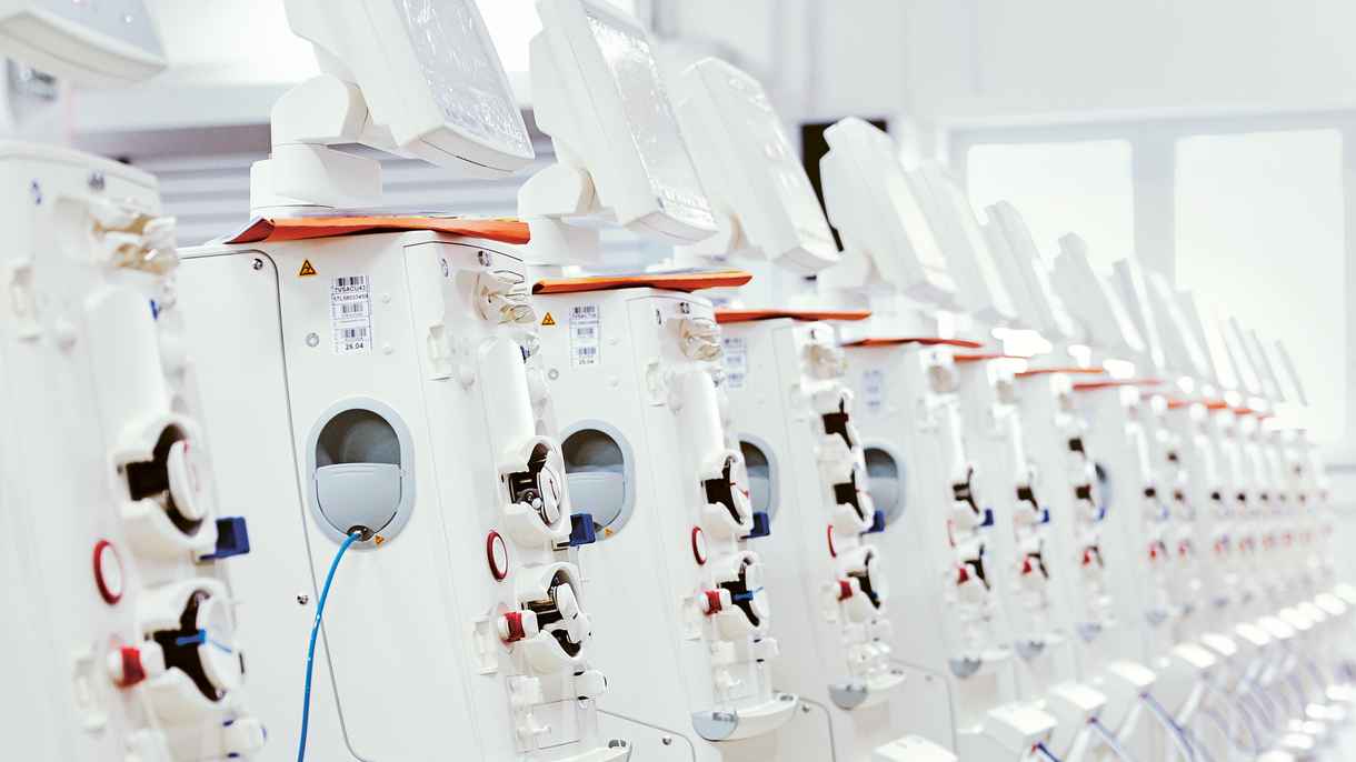 Dialysis machines 6008 from Fresenius Medical Care in a row