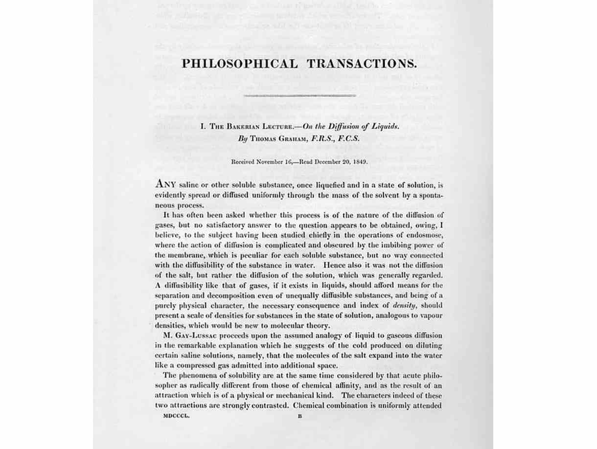 Thomas Graham’s “Bakerian Lecture“ manuscript 
